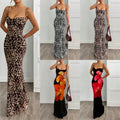 Fashionable, Chic, Elegant, Slim-Fit Leopard-Print Sleeveless Dress For Women