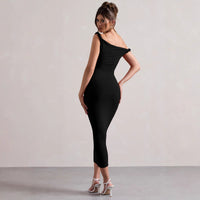 A Figure-flattering Off-the-shoulder Or One-shoulder Dress Exudes Chic Style And A Slimming Silhouette