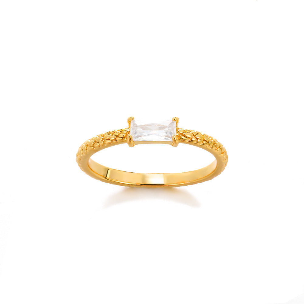 Adjustable Opening Copper Plating 18K Gold Ring