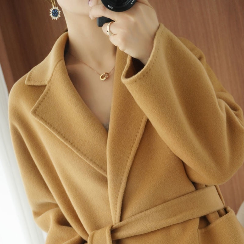 Hepburn Style Suit Collar Thickened Loose-fitting Jacket