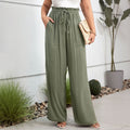 Waist-cinching Drawstring Elastic Waist With A Draped Feel, Comfortable And Slimming, Versatile Casual Wide-leg Pants For Women
