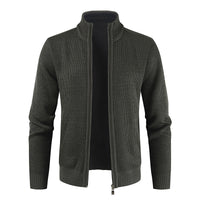 Autumn New Men's Cardigan Coat Casual Stand Collar Solid Color Men's Knitwear