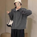 Vertical Single-breasted Turtleneck Knitting Idle Style Small Sweater