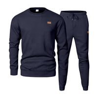 Men's Sports Casual Versatile Round Neck Sweater Set