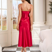 Solid-color Slip-style Loungewear Pajamas For Women