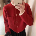 Tree Fungus-like Lacework Patchwork Knitting Cardigan