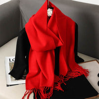 Solid Color Maillard Scarf Cashmere-like Women Warm Shawl