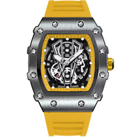 Mens Casual Sport Hollow Barrel-Shaped Quartz Watch