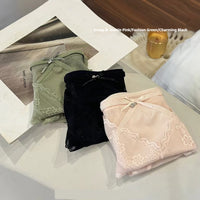 Pure Desire French Hollow Lace Bow Low Waist Girl Panties Antibacterial Breathable