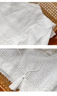 Puff Sleeve Small Top New French White Shirt