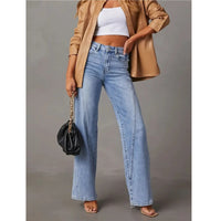 Straight-leg Stretch Jeans In Soft Blue Denim