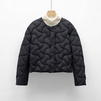Loose Minimalist Style Lightweight Round Neck Short Jacket