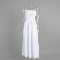 Vacation Off-Shoulder Ruched High-Waist Maxi Dress