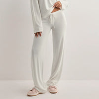 Women's Solid Color Sports And Leisure Drawstring Trousers