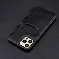 Card-inserting Leather Case Back Cover Protective Shell