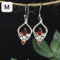 Sterling Silver Natural Crystals Vintage Ethnic Fairy Drop Earrings