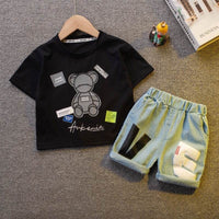 Summer New Cotton Baby Boy And Baby Girl Short-sleeved Shorts Two-piece Set
