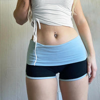 Slim Fit Hot Girl Home Pants Casual Shorts Women's Summer Stitching Contrast Color
