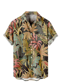 Men's Casual Printing Short Sleeve Shirt Plus Size