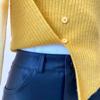 Halter False Two-piece Patchwork Long Sleeve Knitwear T-shirt Top