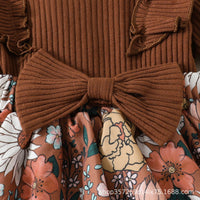Multi-Color Sunken Stripe Fake Two Pieces Long-sleeve Jumpsuit Suit
