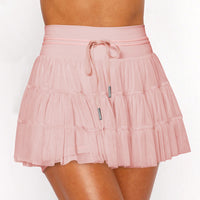 Lace Mesh Patchwork Culottes Exposure-proof Belt Safety Pants