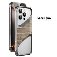 Phone Case Hollow Solid Wood Heat Dissipation Creative Aluminum Alloy