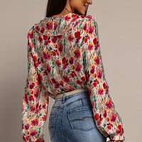 SpringSummer Western-style Fashionable Printed Blouse For Women