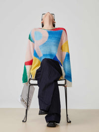 Design Color Block Splicing Knitwear Sweater For Women