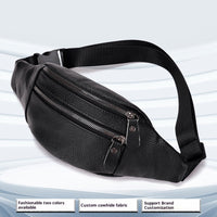 Genuine Leather Men's Belt Bag First Layer Cowhide Multi-functional Crossbody