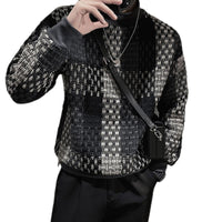 New Men's Color Matching Fashion Brand Classic Style Casual Texture Sweater