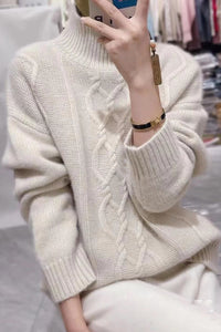 Loose Thick Pullover High Purity Woolen Sweater For Women