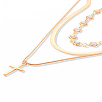 Fashion Rhinestone Necklace Cross Pendant Necklace For Women
