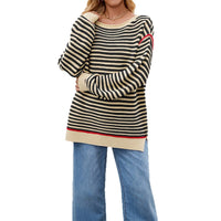 Round Neck Pullover Loose-fitting Long Sleeves Sweater