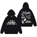 American High Street Thickened Fleece-lined Couple Print Pullover Hoodie Sweater Men And Women