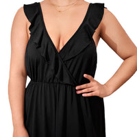 Women's Morning Clothes Pajamas Suspenders Deep V-neck Hollow Backless Home Casual Nightdress