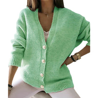 Autumn And Winter Women's European And American Keep Warm Pure Color Loose Knitted Cardigan Coat
