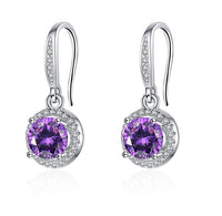 Moissanite Four-claw Round Bag Earrings
