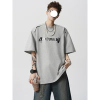 High-Street Letter Print Loose Crewneck Half-Sleeve T-Shirt
