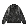 Men's High Street Fashion Design Sense Niche Punk Motorcycle Color Matching PU Leather Jacket