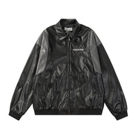 Men's High Street Fashion Design Sense Niche Punk Motorcycle Color Matching PU Leather Jacket