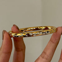 Best-selling Vintage High-end Glossy Inlaid Diamond Plain Circle Bracelet