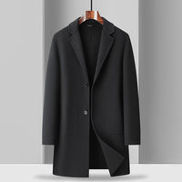 Men's Mid-Length Double-Faced Wool Coat
