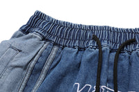 Men's Loose Letter Embroidery Elastic Waist Drawstring Shorts