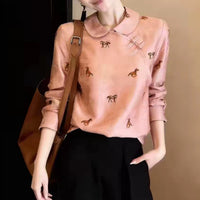 Women's Retro Printed Long-Sleeve Top
