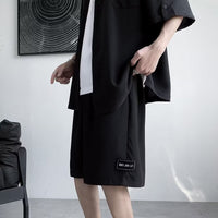 Mens Casual Shirt And Shorts TwoPiece Set