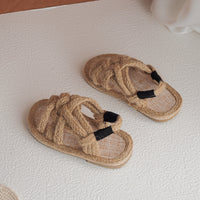 Sleeve Boys And Girls Bag With Hemp Rope Sandals