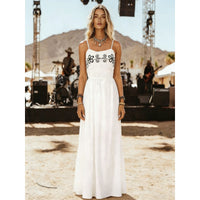 Women's Strapless Embroidered Vacation Dress