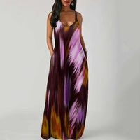 Adjustable-strap Printed Dress With Patch Pockets