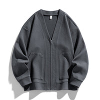 Business Casual Knitted Men's Solid Color Plus-sized Plus-sized Jacket